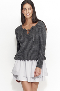 Sweter z wiązaniem ns28