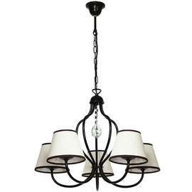 Żyrandol 5-PŁ ETNA BLACK (ABAŻUR) 859F1 Aldex