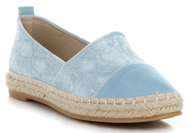 Stylowe Buty Damskie Espadryle w motyw węża renomowanej marki Lady Glory Błękitne (kolory)