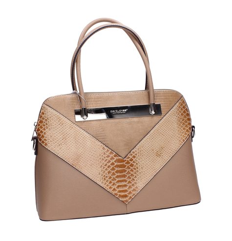 Piękna torebka damska kuferek 5059 CAMEL