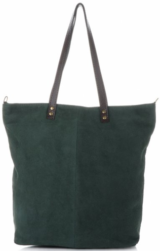 Torebki Skórzane typu ShopperBag firmy Vera Pelle Butelkowa Zieleń