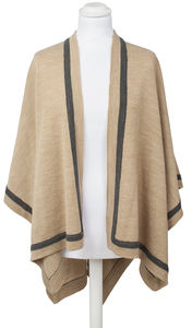Sweterek- narzutka AVA WRAP CAMEL CHARCOAL