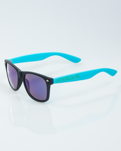 OKULARY CLASSIC HALF BLACK-BLUE RUBBER BLUE MIRROR 1014