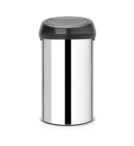 Kosz TOUCH BIN 60L Brilliant Steel / Matt Black