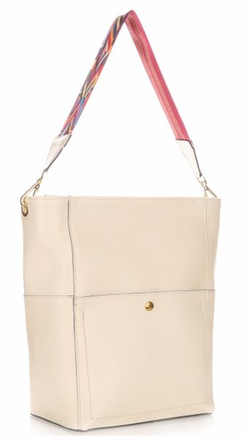 Torebka Skórzana Uniwersalna Firmy Genuine Leather Beżowa
