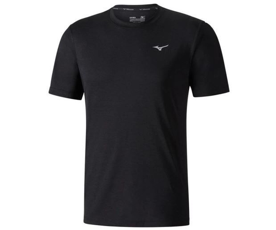 Mizuno Impulse Core Tee | CZARNA - męska koszulka do biegania J2GA7519