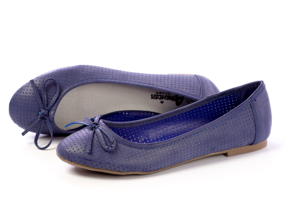 -40% Markowe baleriny niebieskie AMERICAN 3017