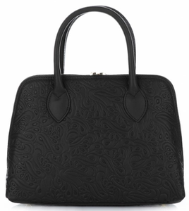 Eleganckie Torebki Skórzane Kuferki firmy Genuine Leather Czarne
