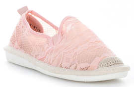 Ażurowe Espadryle Damskie firmy Ideal Shoes Różowe(kolory)