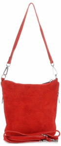Torebki Skórzane Listonoszki firmy Genuine Leather Czerwone
