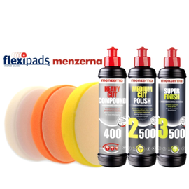 MENZERNA Zestaw 400, 2500, 3500 + Gąbki Polerskie