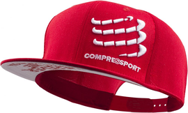 Compressport Flat Cap | CZERWONA - czapeczka z daszkiem