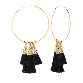 Kolczyki Boho Queen Black Gold