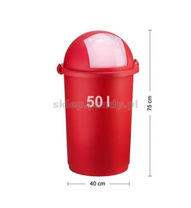 Kosz na śmieci 50L push 5055 czerwony
