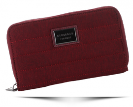 Modne Portfele Damskie Diana&Co Firenze tupu Piórnik Etui na karty z paskiem w rozmiarze XL Bordowe (kolory)
