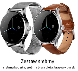 Overmax Touch 2.5 - zestaw srebrny - smartwatch - asystent fitness - wbudowany pulsometr - dostępne od ręki
