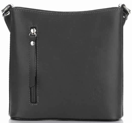 Torebki Skórzane Listonoszki GENUINE LEATHER Grafitowe