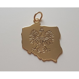 Złota zawieszka Orzeł POLSKA