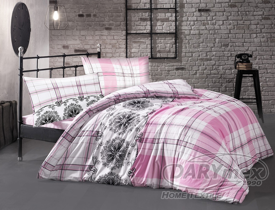 Pościel bawełniana Lorenzo Pink Premium 200x220