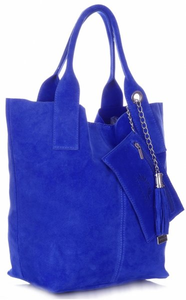 Torebki Skórzane Typu ShopperBag VITTORIA GOTTI Kobaltowe