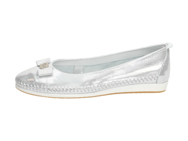 Srebrne baleriny, POLSKIE buty damskie NIK 300