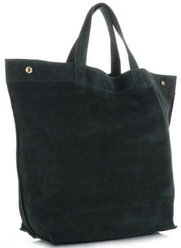 Uniwersalne Torebki Skórzane ShopperBag VERA PELLE Butelkowa Zieleń