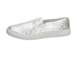 SLIP ON Srebrne tenisówki damskie WISHOT 194
