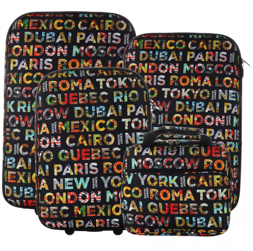 Zestaw Walizek David Jones Zestaw 4 w 1 Letters (kolory)