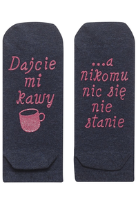 Stopki DAMSKIE SOXO dajcie mi kawy 674