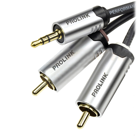 Przyłącze kabel jack 3.5mm 2 wtyki RCA PROLINK Futura długość 10m
