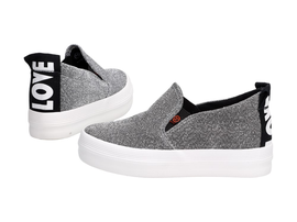 SLIP ON Srebrne tenisówki VINCEZA 9503 KOTURNA