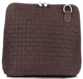 Małe Torebki Skórzane Listonoszki firmy GENUINE LEATHER Brązowe