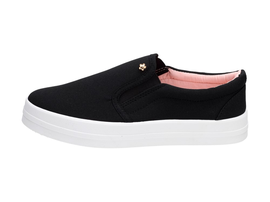SLIP ON Czarne tenisówki BALADA B714 PLATFORMA