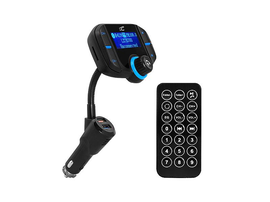 LXTR200 Transmiter FM LTC TR200 BT-A4.2 z ładowarką 2xUSB QC 3.0+2,4A, wskaźnik naładowania akumulatora.