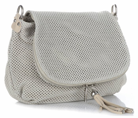 Torebki Skórzane Listonoszki firmy Genuine Leather Beżowe