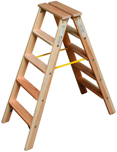 Drabina drewniana dwustronna KRAUSE ze stopniami 2x5 - 2,65m