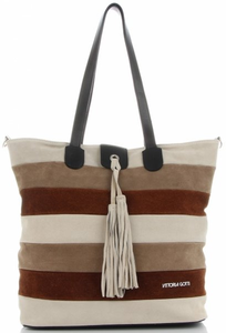 Torebki Skórzane ShopperBag firmy VITTORIA GOTTI Beżowe (kolory)