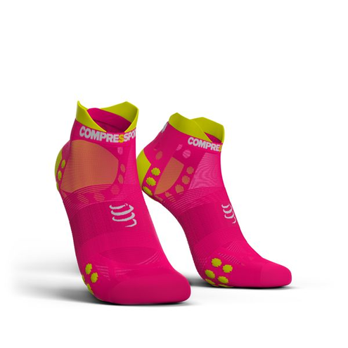 Compressport Pro Racing Socks Ultra Light V3.0 LOW | RÓŻOWE - kompresyjne skarpety typu stopki do biegania RSLULV3-FL3430