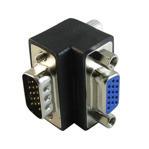 Adapter gniazdo HDB15 na wtyk HDB15 (VGA) kątowy