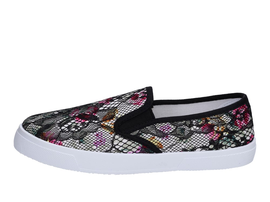 SLIP ON Czarne tenisówki damskie WISHOT 102