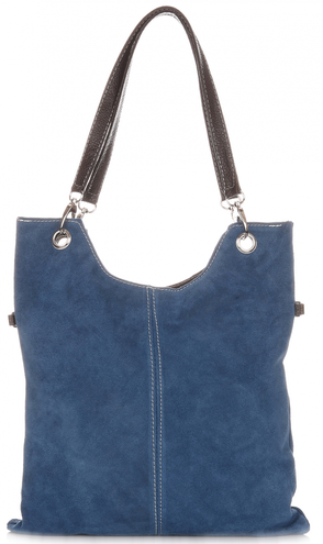 Uniwerslane Torebki Skórzane Listonoszki XL Zamsz Naturalny Jeansowa (kolory)