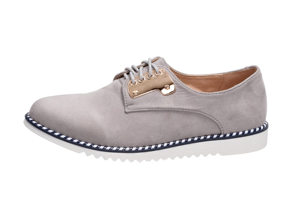 Szare półbuty, buty damskie VICES 9016-5