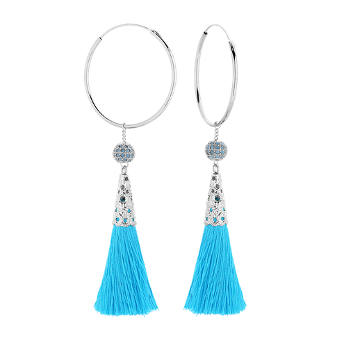 Kolczyki Boho Diva Blue Silver