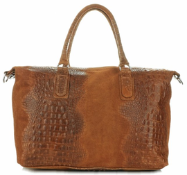Pojemna Torebka Skórzana Kuferek Firmy Genuine Leather Ruda