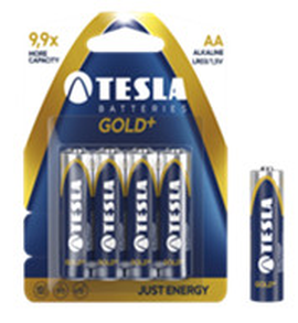 TESLA BATERIE ALKALICZNE PALUSZKI AA LR6 GOLD+ LR06 Blister 4sztuki