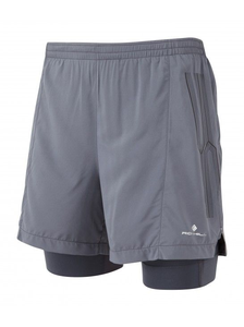 Ronhill Infinity Marathon Twin Short | Grey - spodenki do biegania