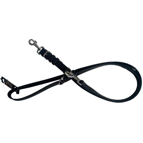 Dingo Smycz składana skórzana natłuszczana 2,5x120-220cm czarna