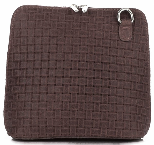 Małe Torebki Skórzane Listonoszki firmy GENUINE LEATHER Brązowe