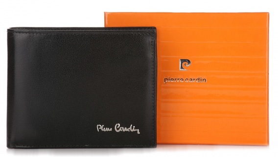 Pierre Cardin Skórzany Portfel Męski Czarny