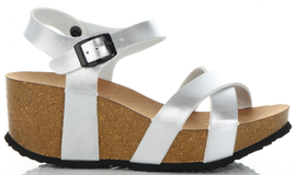 Modne Buty Damskie na koturnie renomowanej marki Ideal Shoes Srebrne (kolory)